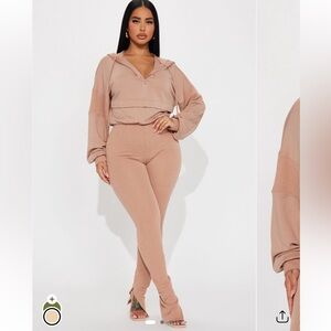 Fashion Nova Ribbed Taupe Jumpsuit